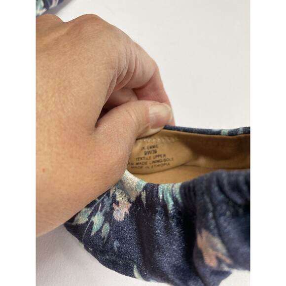 Lucky Brand Emmie Floral Velvet Ballet Flats Women's 9W Navy Cottagecore Boho - Picture 3 of 7